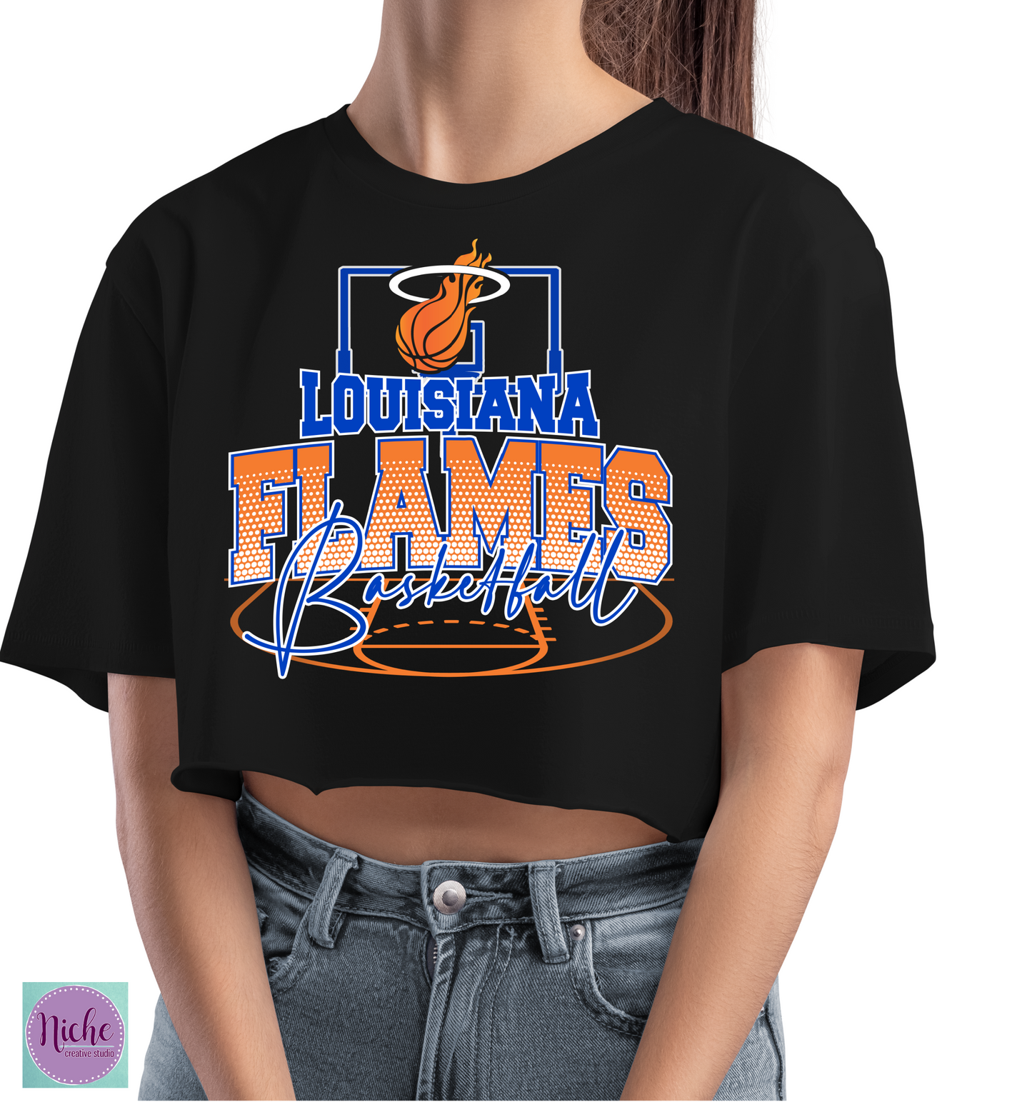 -SPO8216 Louisiana Flames Basketball Decal