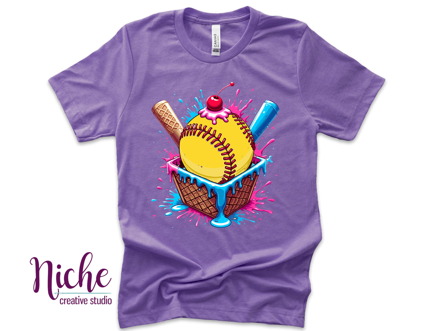 -SPO8241 Ice Cream Drip Softball Decal