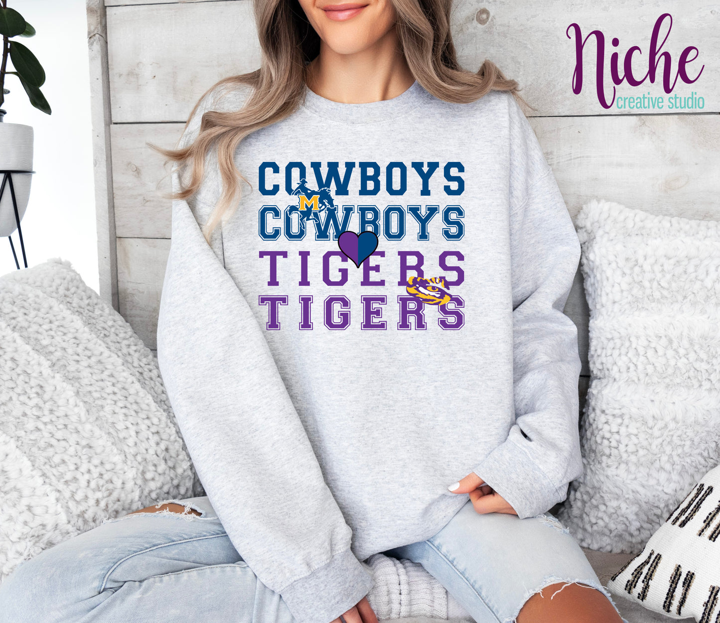-SPO8270 House Divided Cowboys Tigers Decal