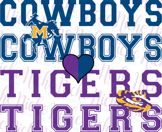 -SPO8270 House Divided Cowboys Tigers Decal