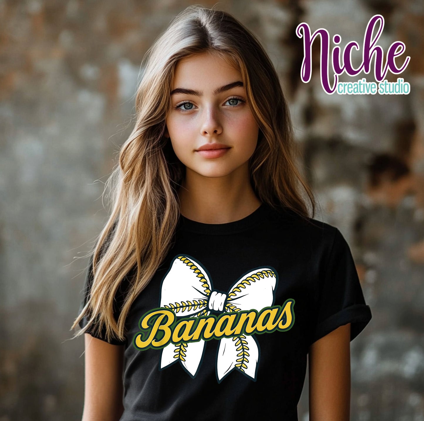 -SPO8412 Bow with Bananas Decal