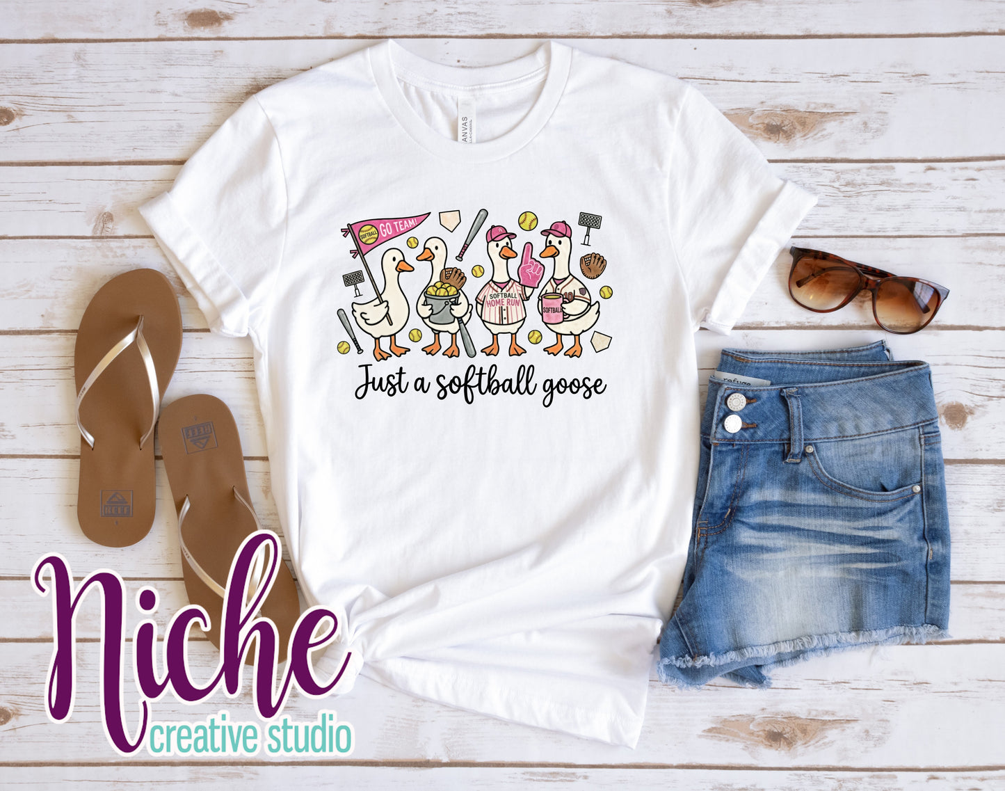 -SPO8601 Just a Softball Goose Decal