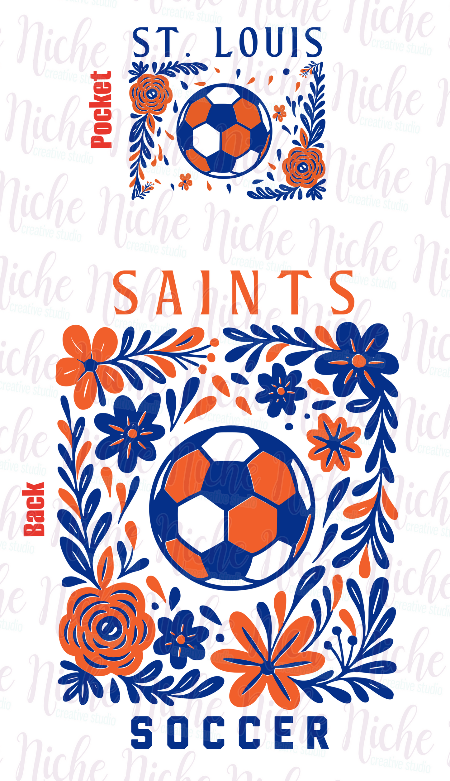-STL3015 **Combo**  Floral Saints Soccer Decal