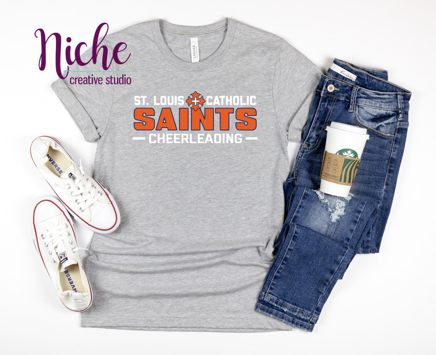 -STL3214 St Louis Catholic Saints Cheerleading Decal