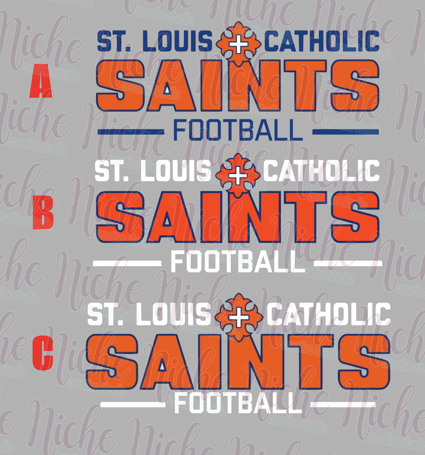 -STL3215 St Louis Catholic Saints Football Decal