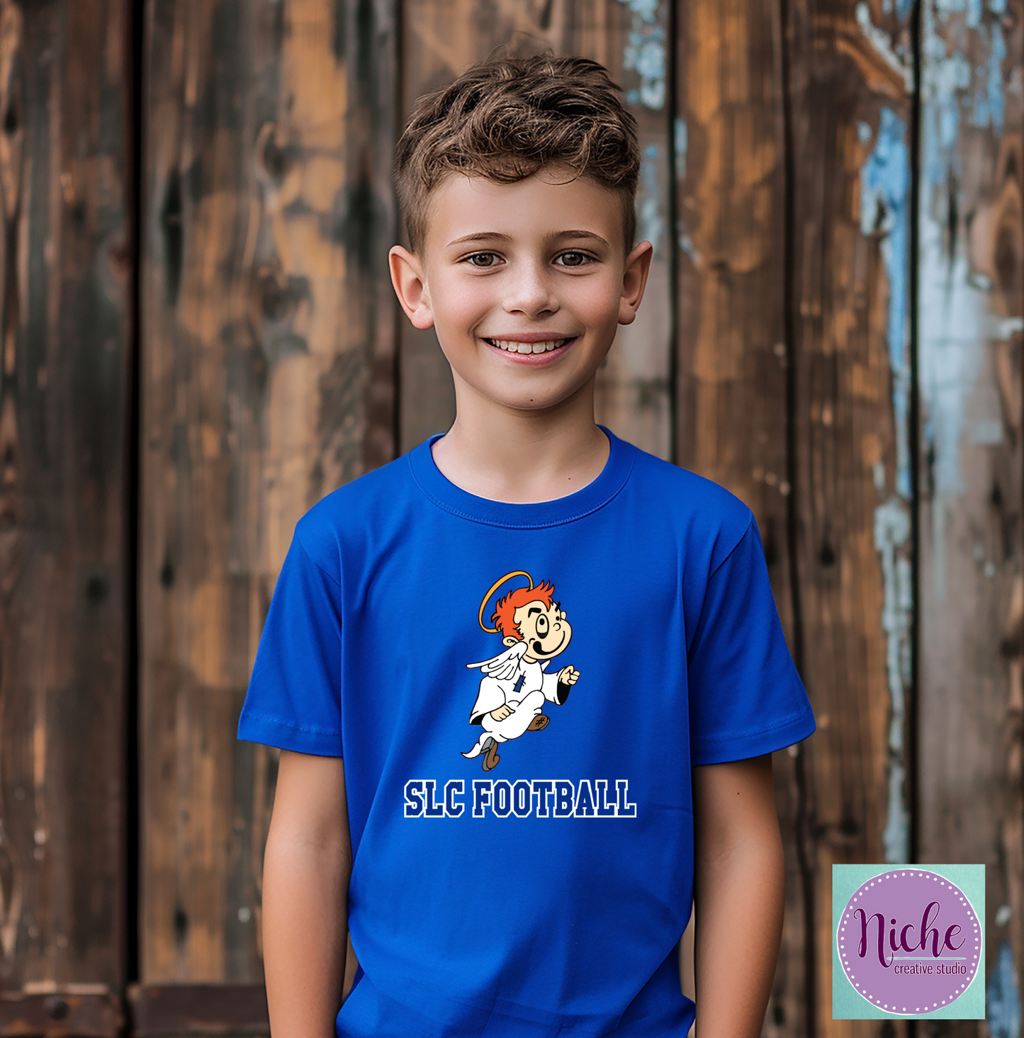 -STL3361 Angel Boy Football Decal