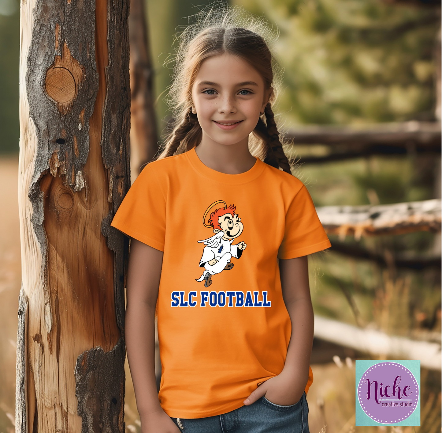 -STL3361 Angel Boy Football Decal