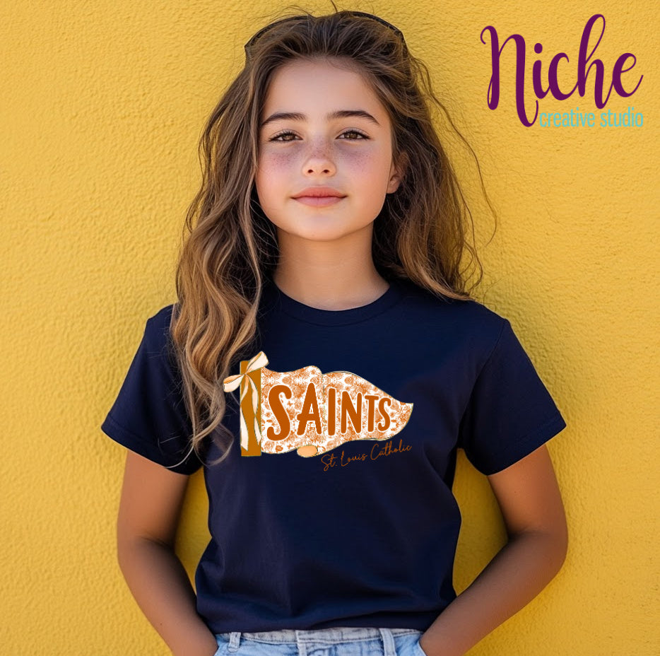 -STL8299 Saints Orange Pennant Decal