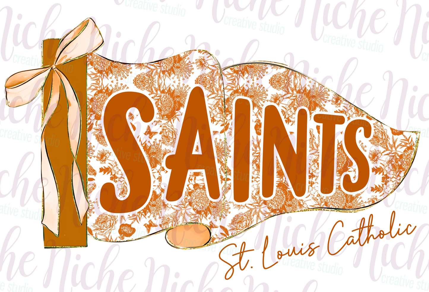-STL8299 Saints Orange Pennant Decal
