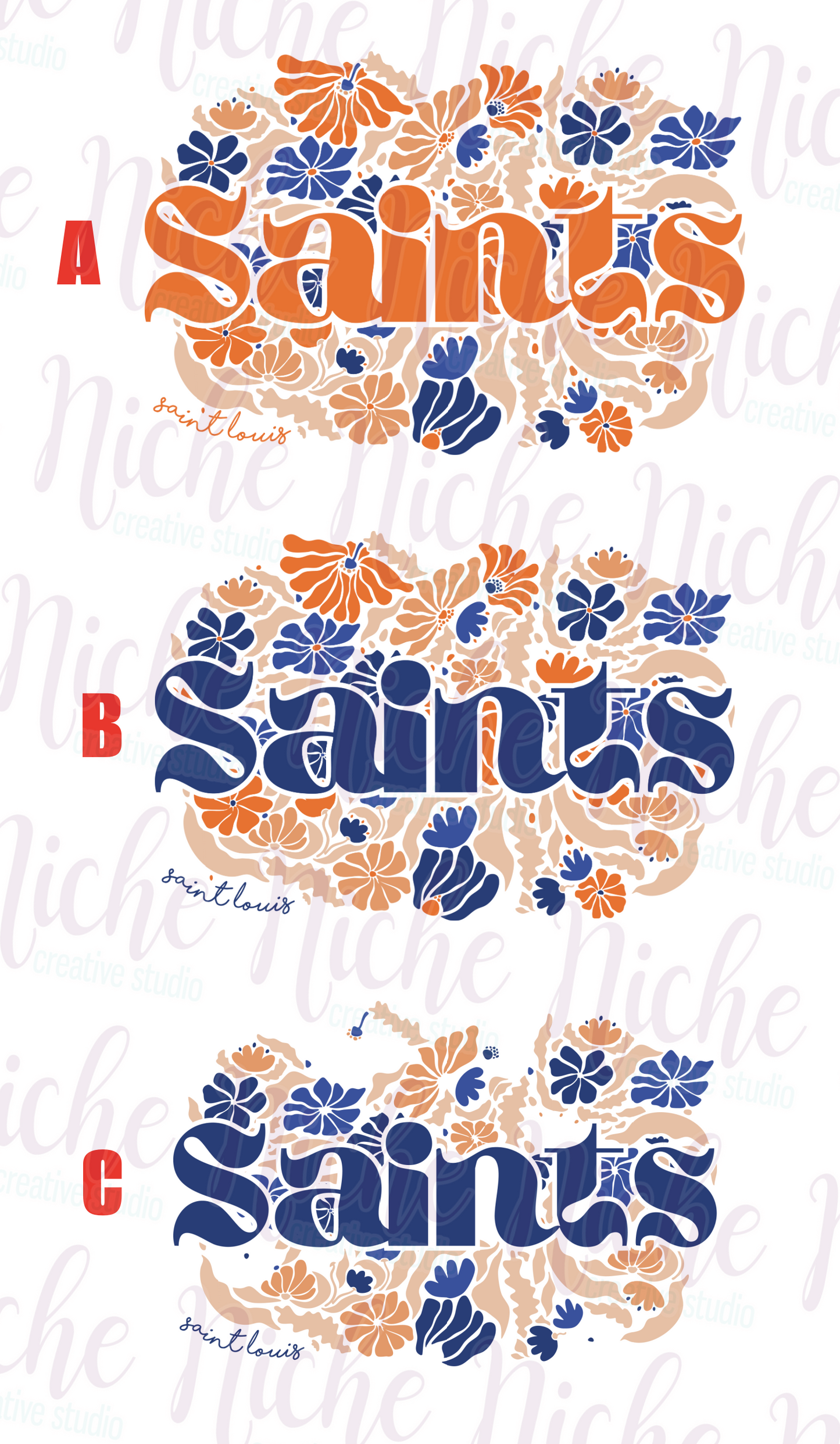-STL8315 Saints Groovy Floral