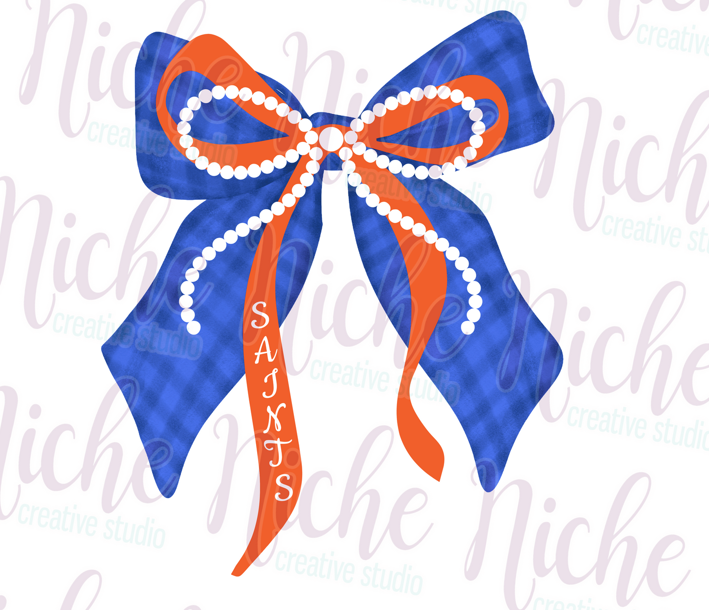 -STL8519 Saints Pearl Bow Decal