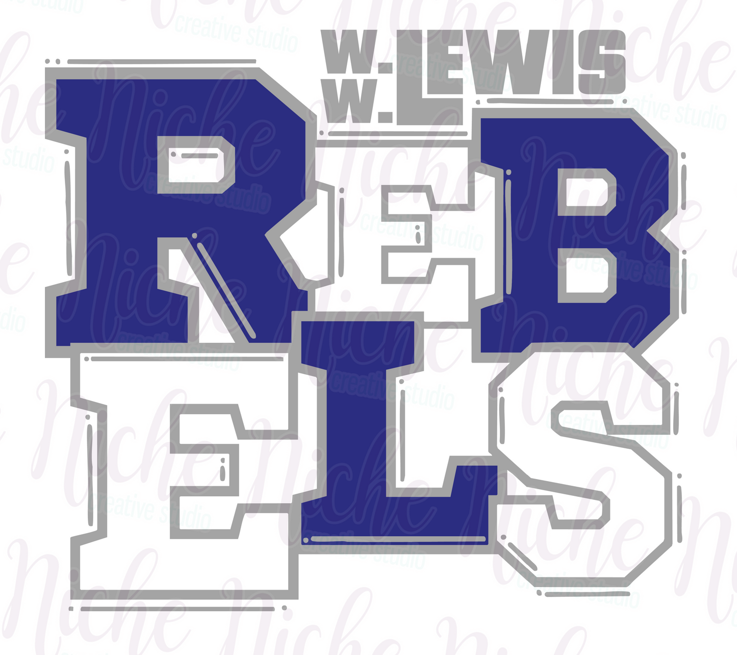 -SUL8507 Block Letters Rebels Decal
