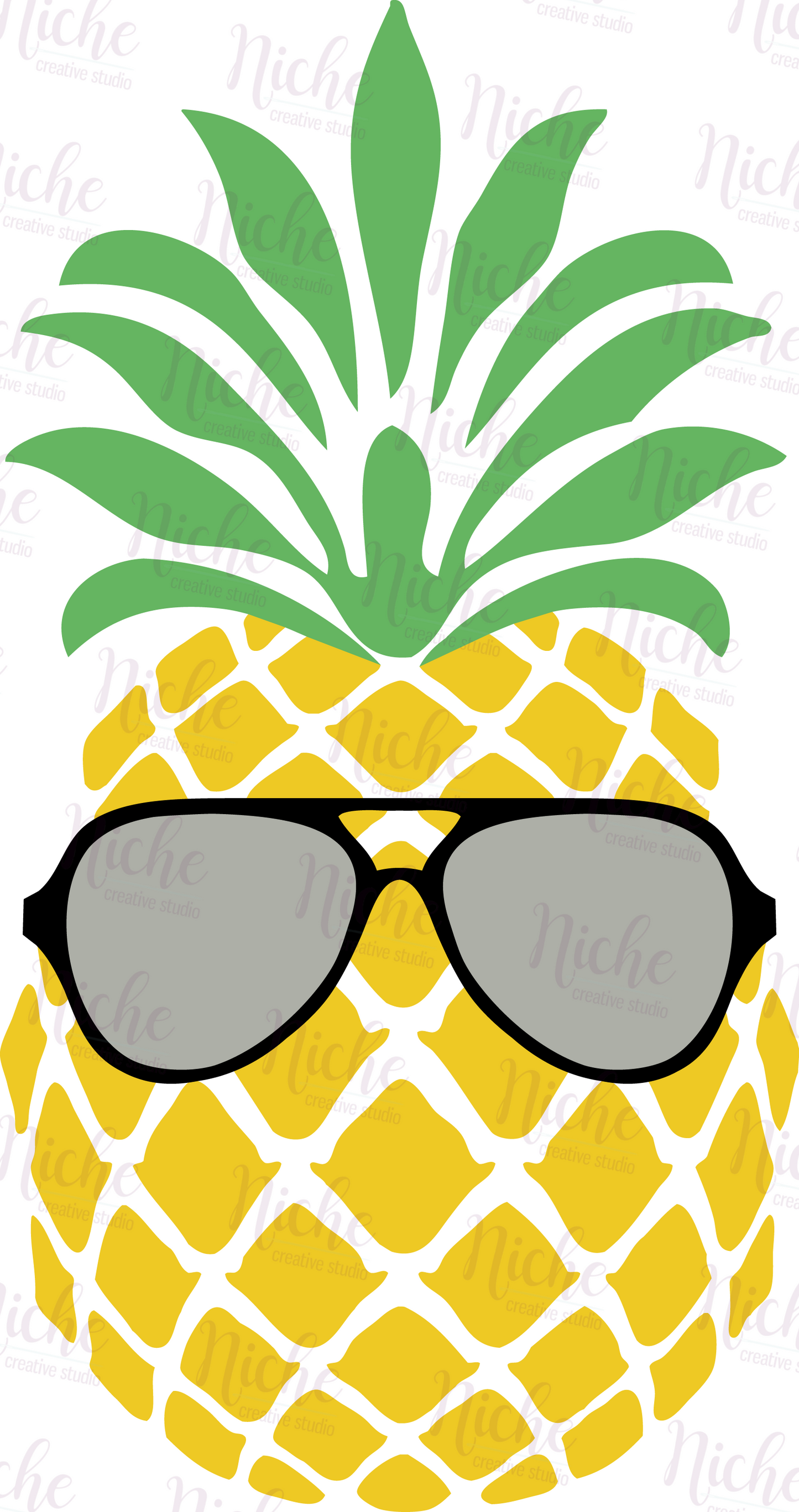 -SUM390 Pineapple with Glasses Decal