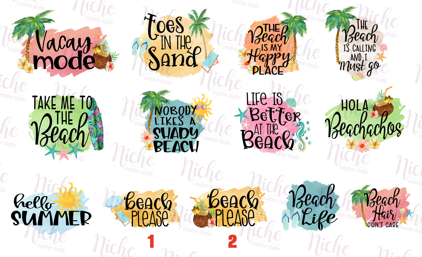 -SUM8241 Beach  Vacation Decal