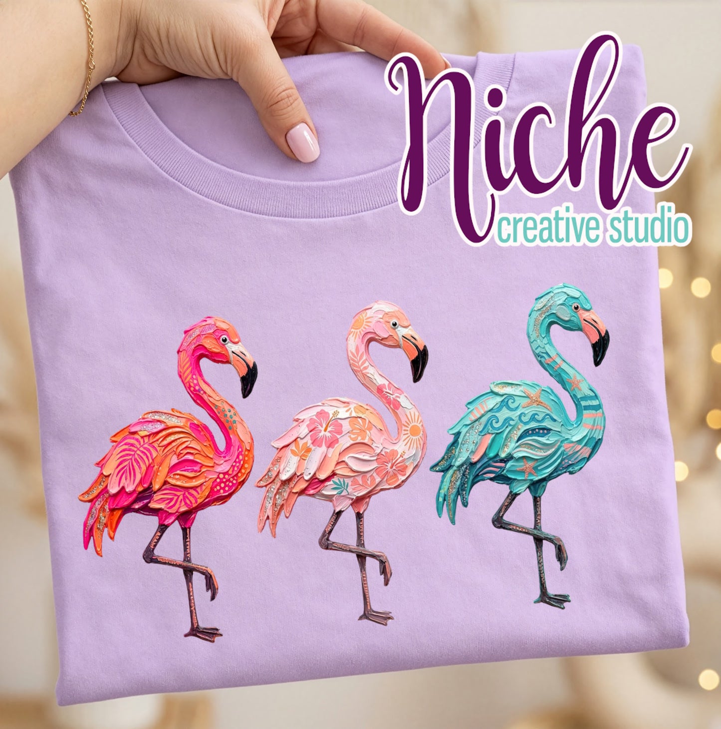 -SUM8612 Flamingo Trio Decal
