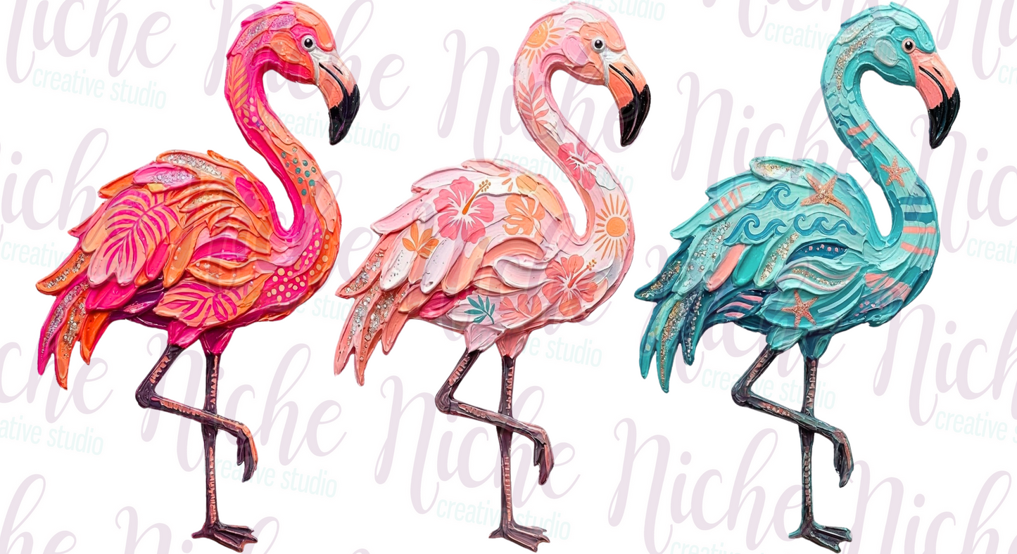 -SUM8612 Flamingo Trio Decal