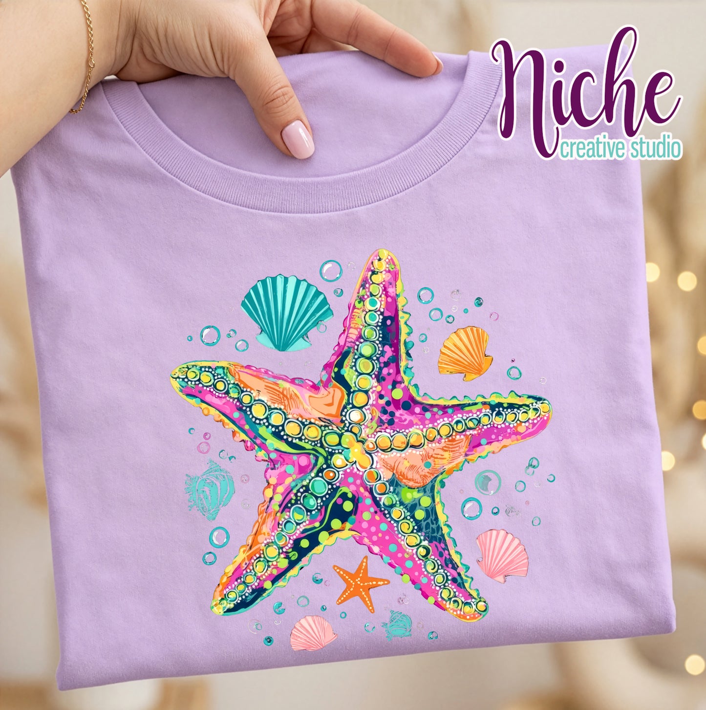 -SUM8602 Preppy Starfish Decal