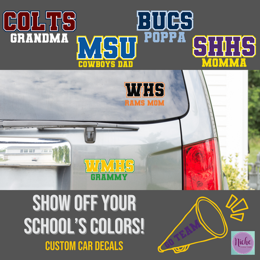 -Adhesive Custom School Car Decals