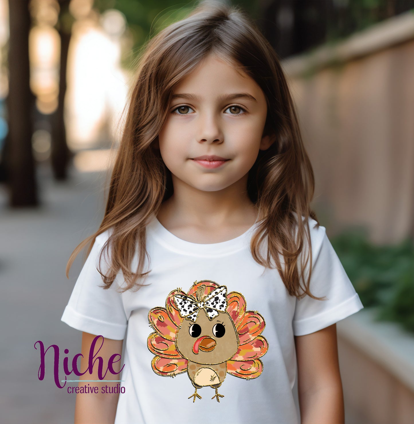 -THA5449 Cute Girl Turkey Decal