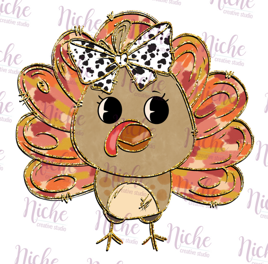 -THA5449 Cute Girl Turkey Decal