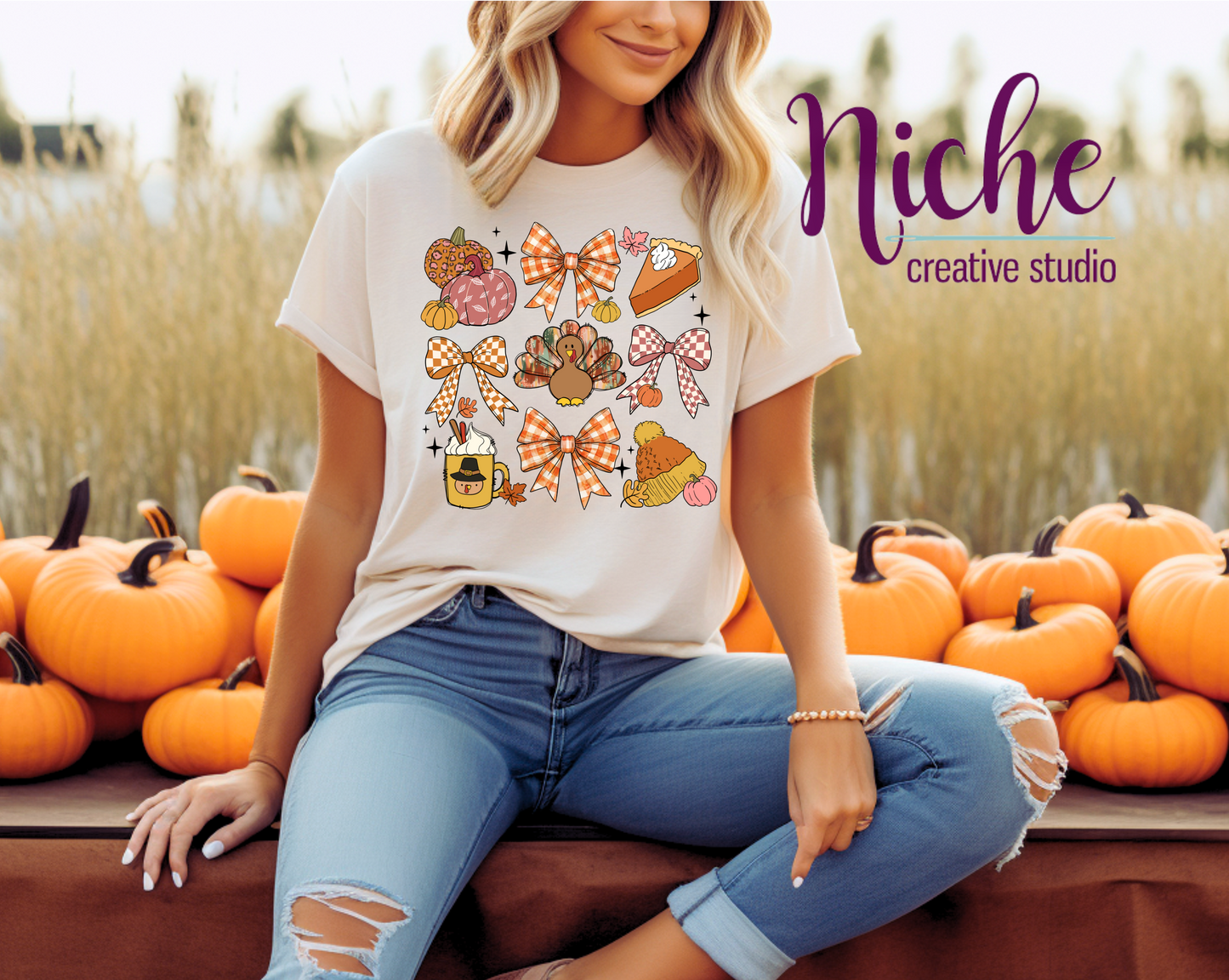 -THA5455 Turkey Coquette Bow Decal