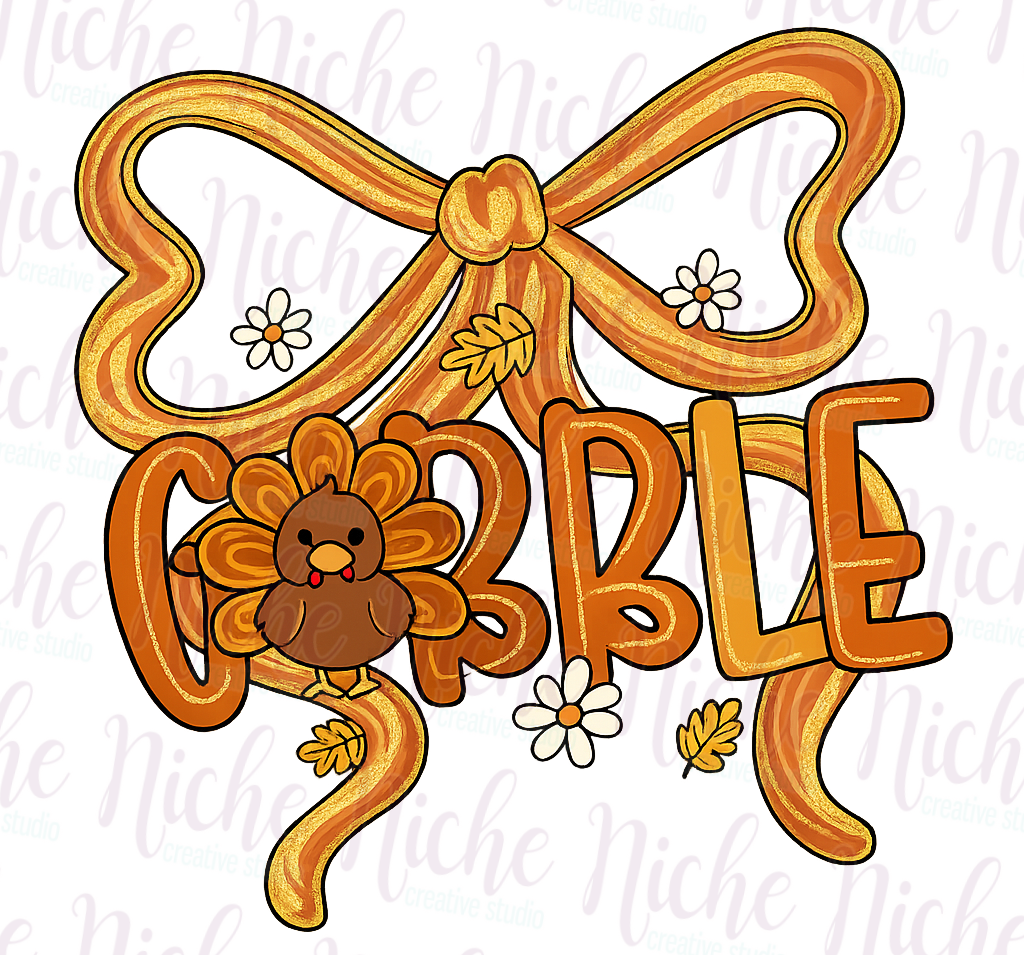 -THA8465 Gobble Preppy Bow Decal