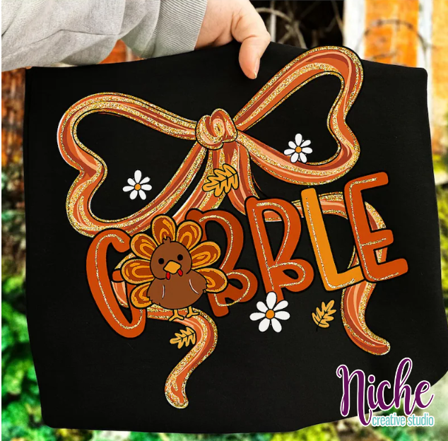-THA8465 Gobble Preppy Bow Decal