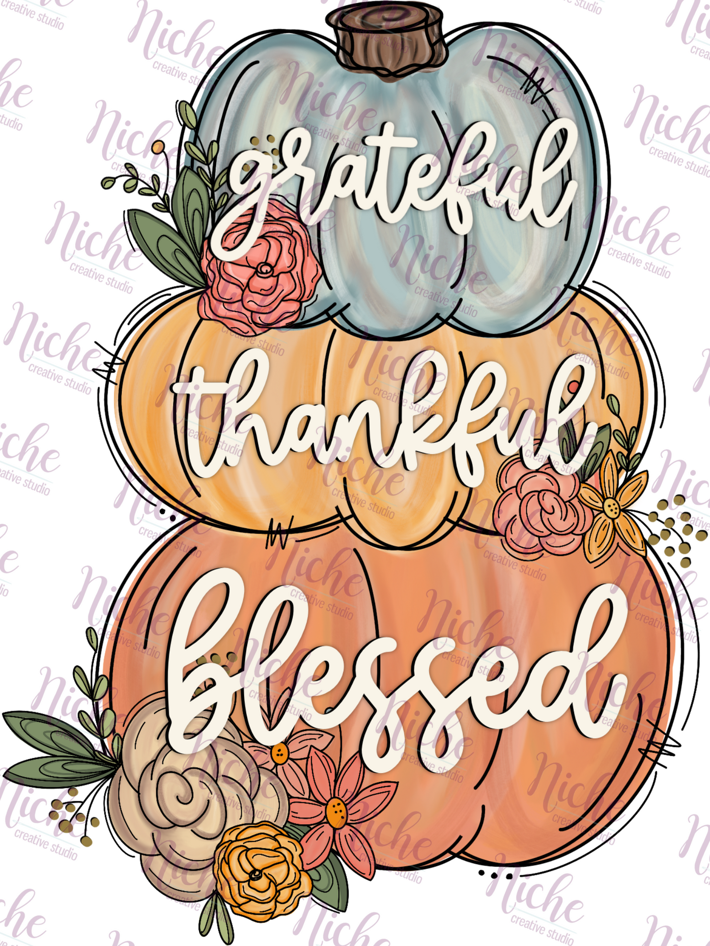 -THA849 Grateful Thankful Pumpkins Decal