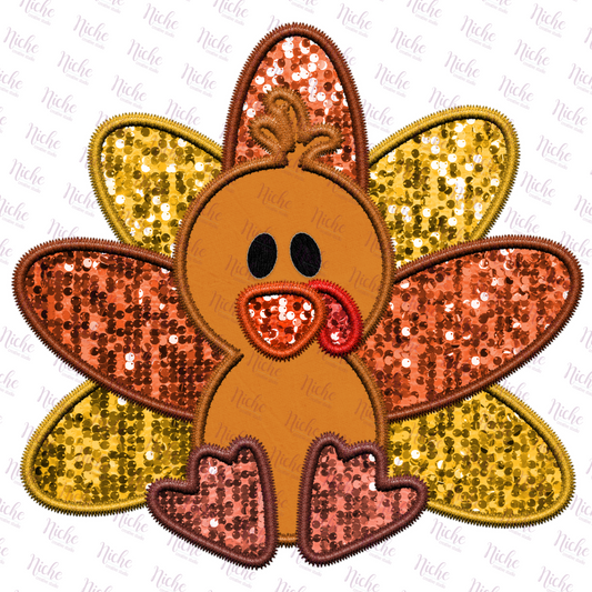 -THA978 Glitter Turkey Decal