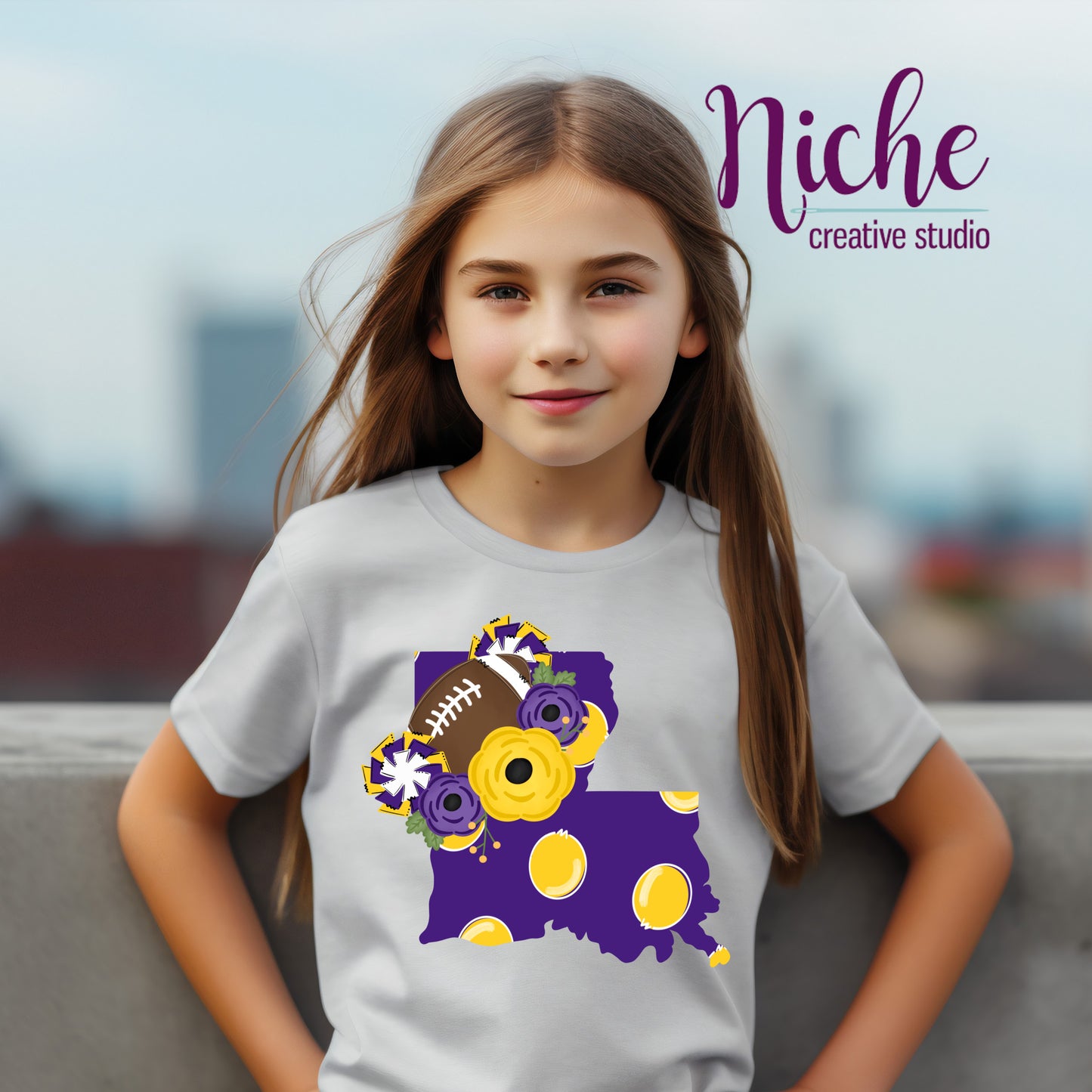 -TIG2910 Louisiana Football Decal