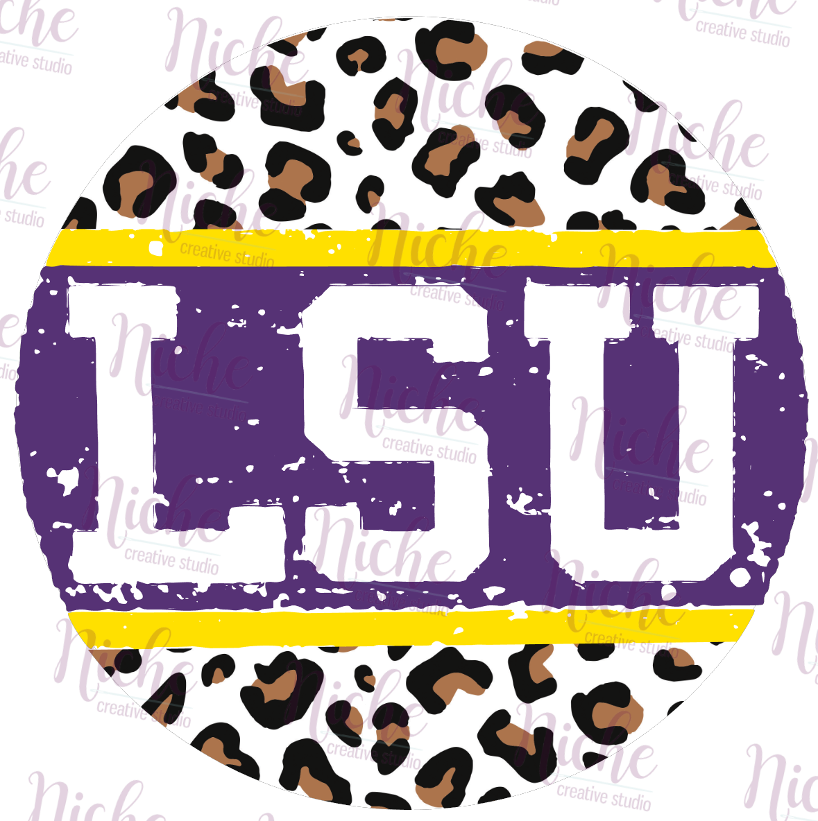 -TIG2912 LSU Leopard Circle Decal