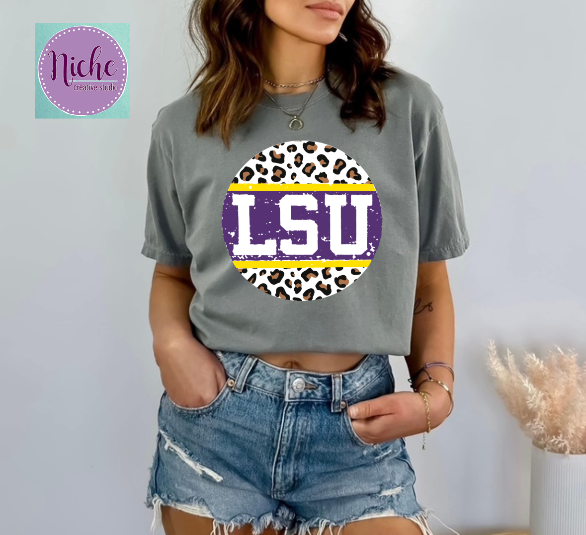 -TIG2912 LSU Leopard Circle Decal