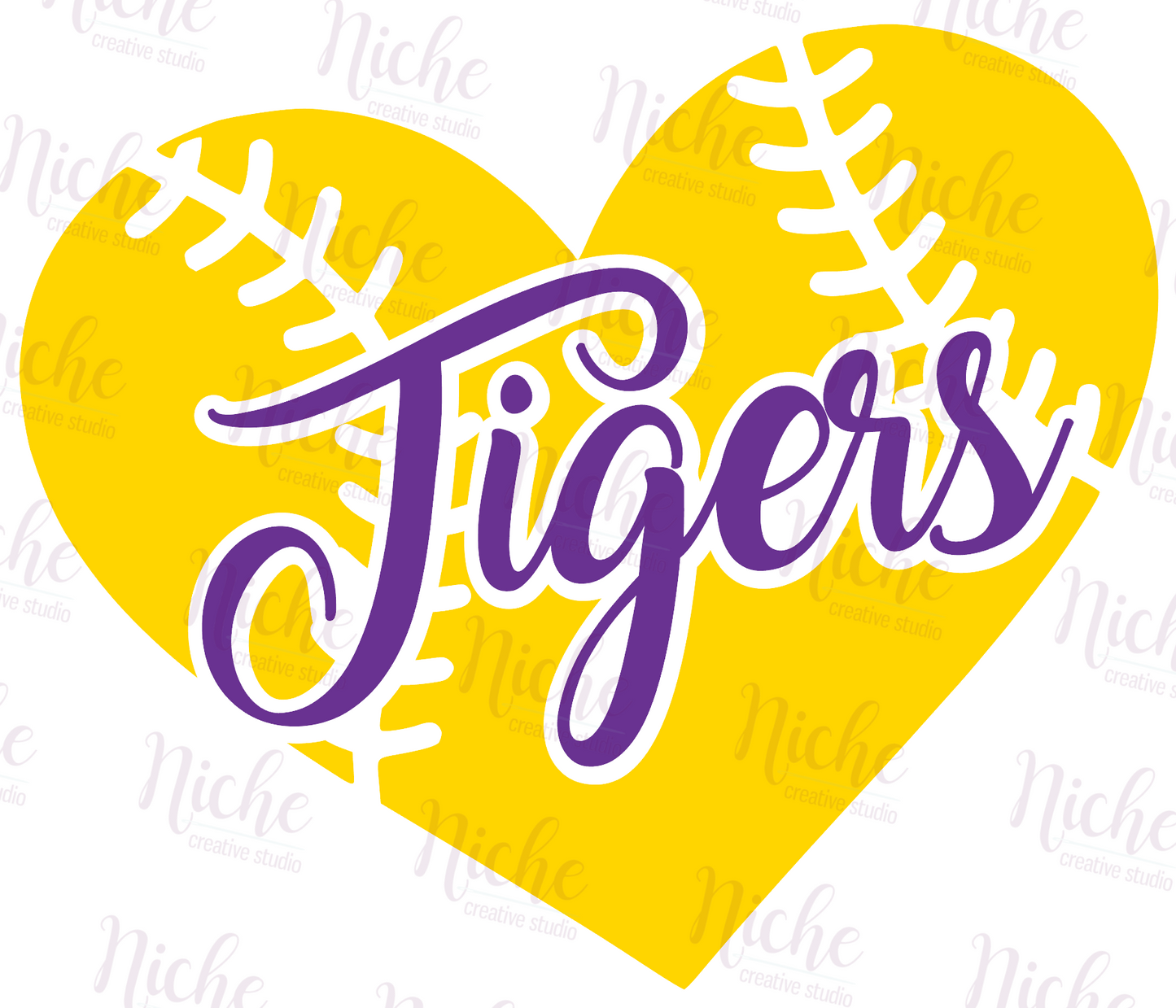 -TIG2917 Tigers Baseball Heart Decal