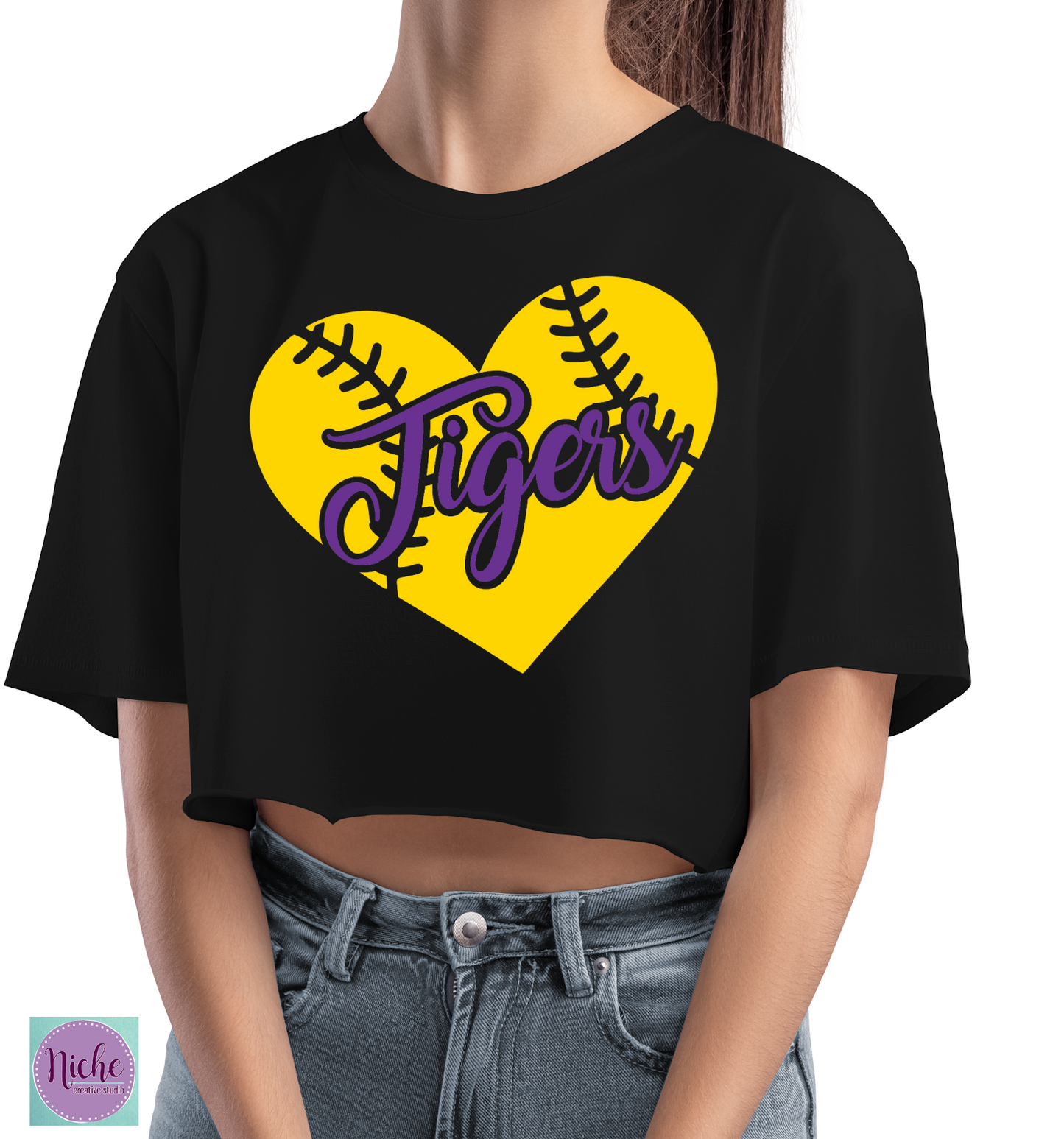 -TIG2917 Tigers Baseball Heart Decal