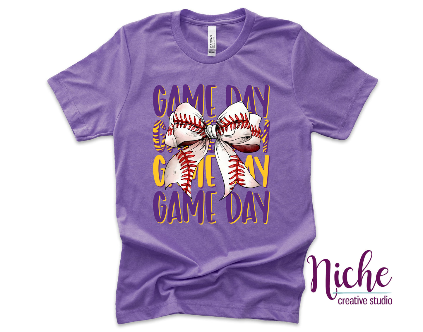 -TIG8261 Game Day Baseball Bow Decal