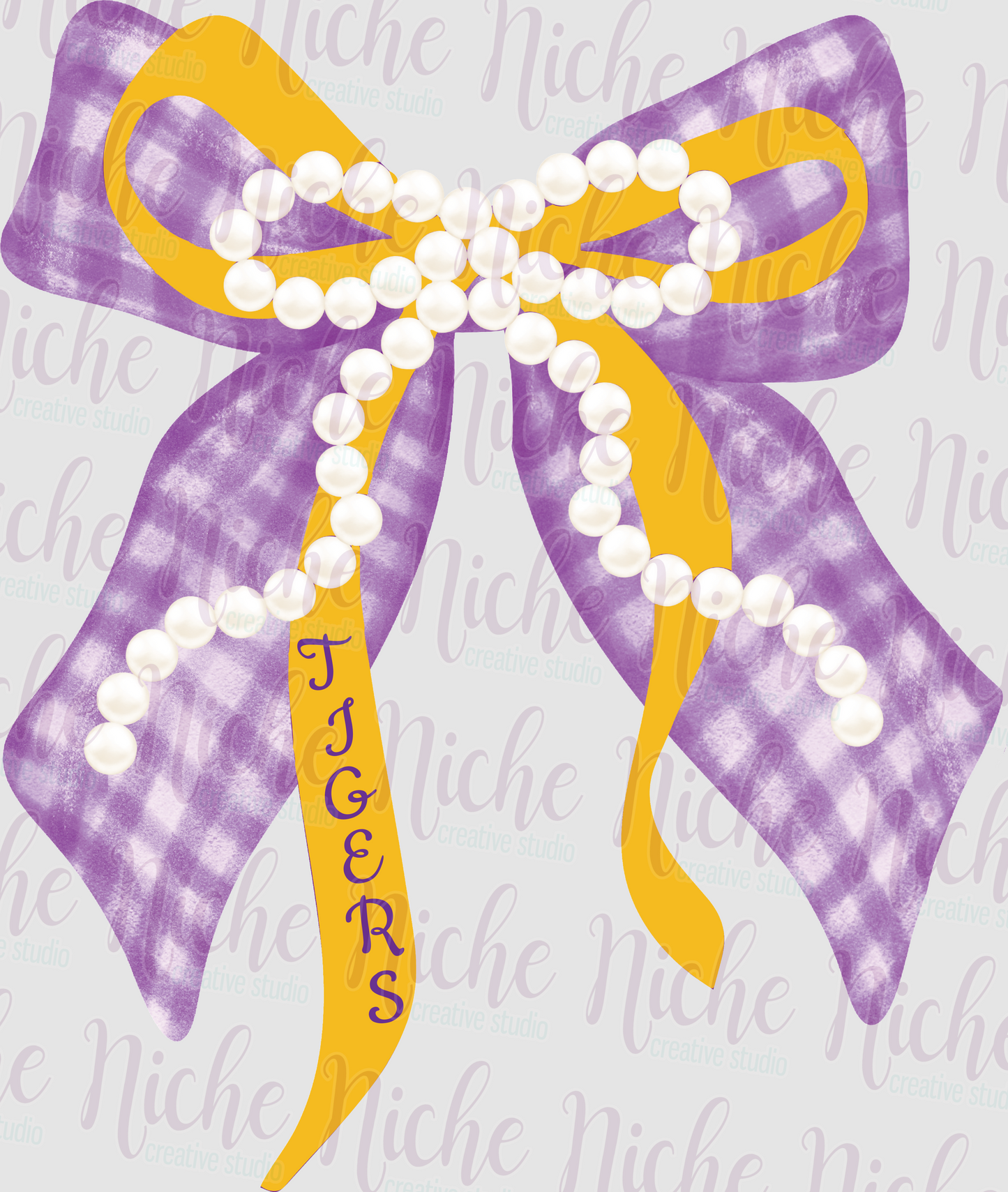 -TIG8428 Pearl Bow Tigers Decal