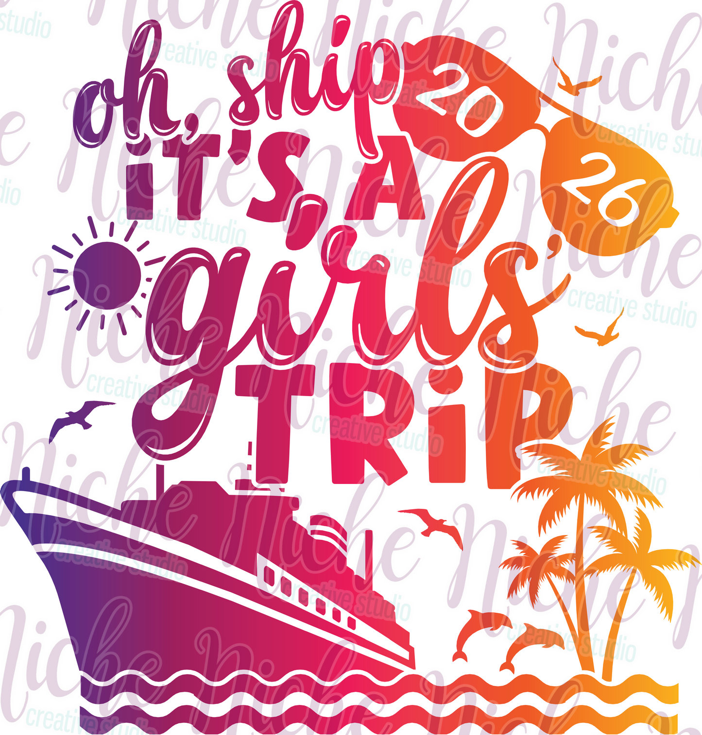 -TRA012 Cruise Girls Trip Decal