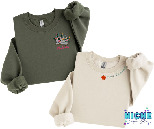 Teacher Embroidered Sweatshirt or T-shirt