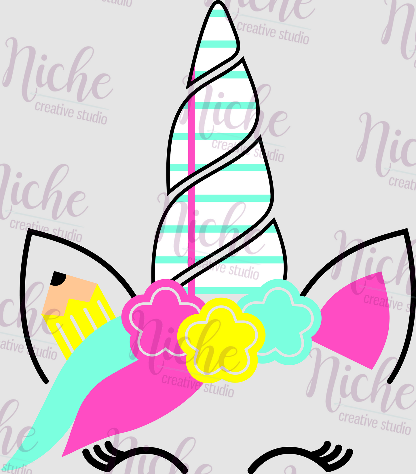 -UNI2796 School Unicorn Decal