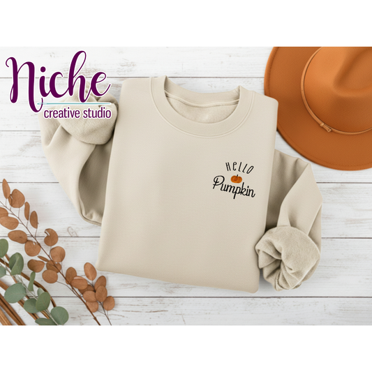 Hello Pumpkin Embroidered Sweatshirt
