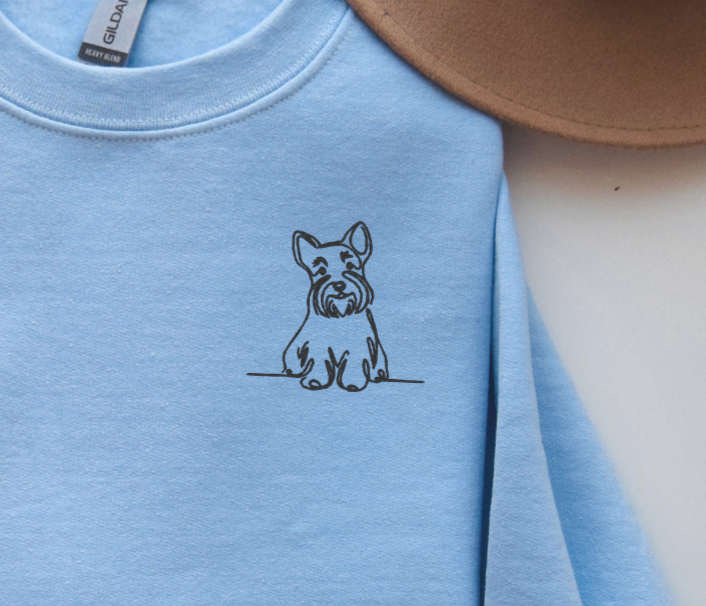 Pet Dog Embroidered Sweatshirt or T-shirt