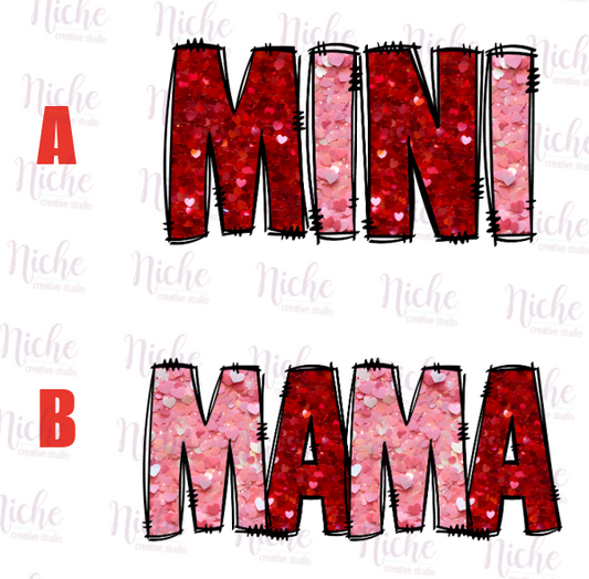 -VAL1434 Mini & Mama Glitter Decal