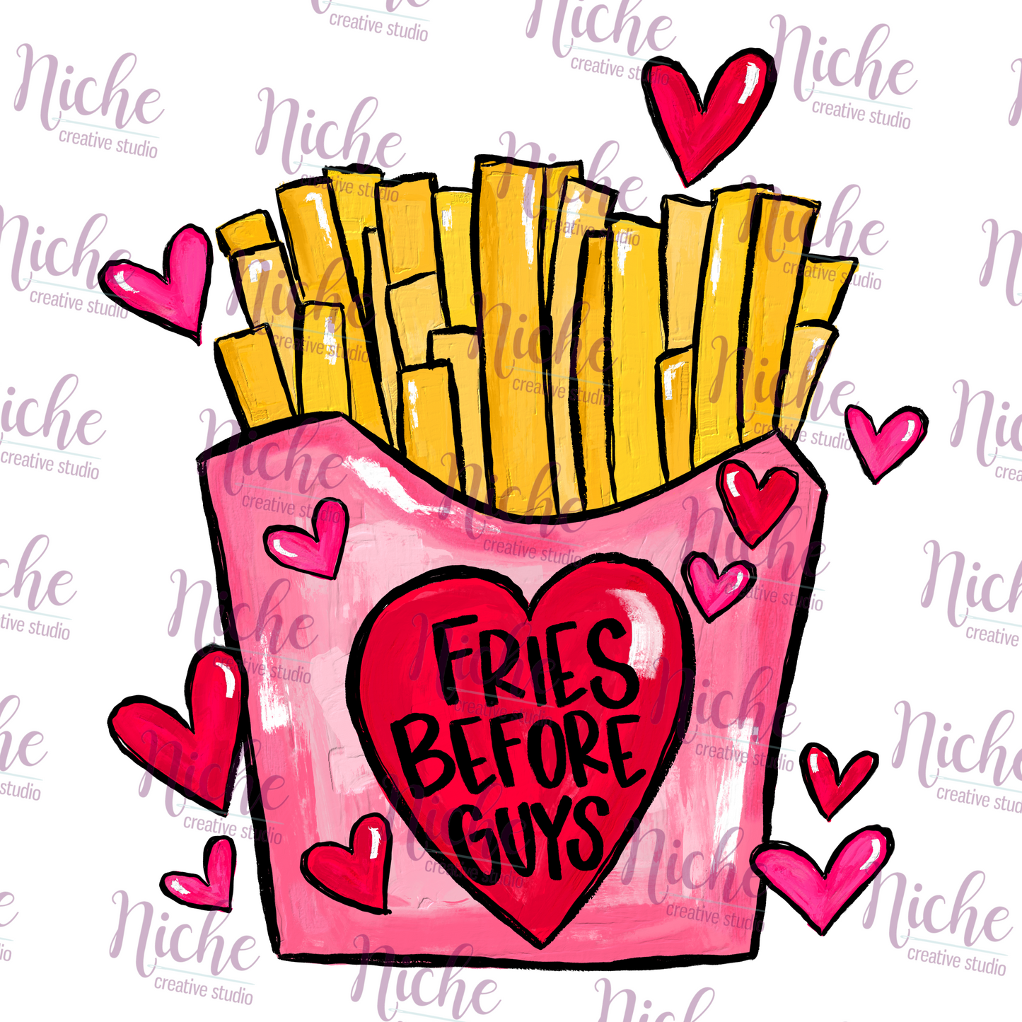 -VAL5664 Fries Before Guys Decal
