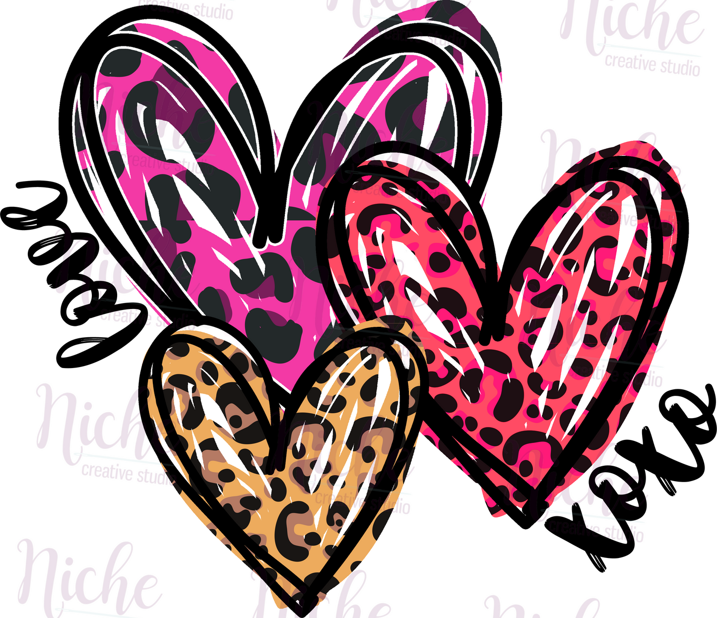 -VAL5676 Valentines Hearts XOXO Decal