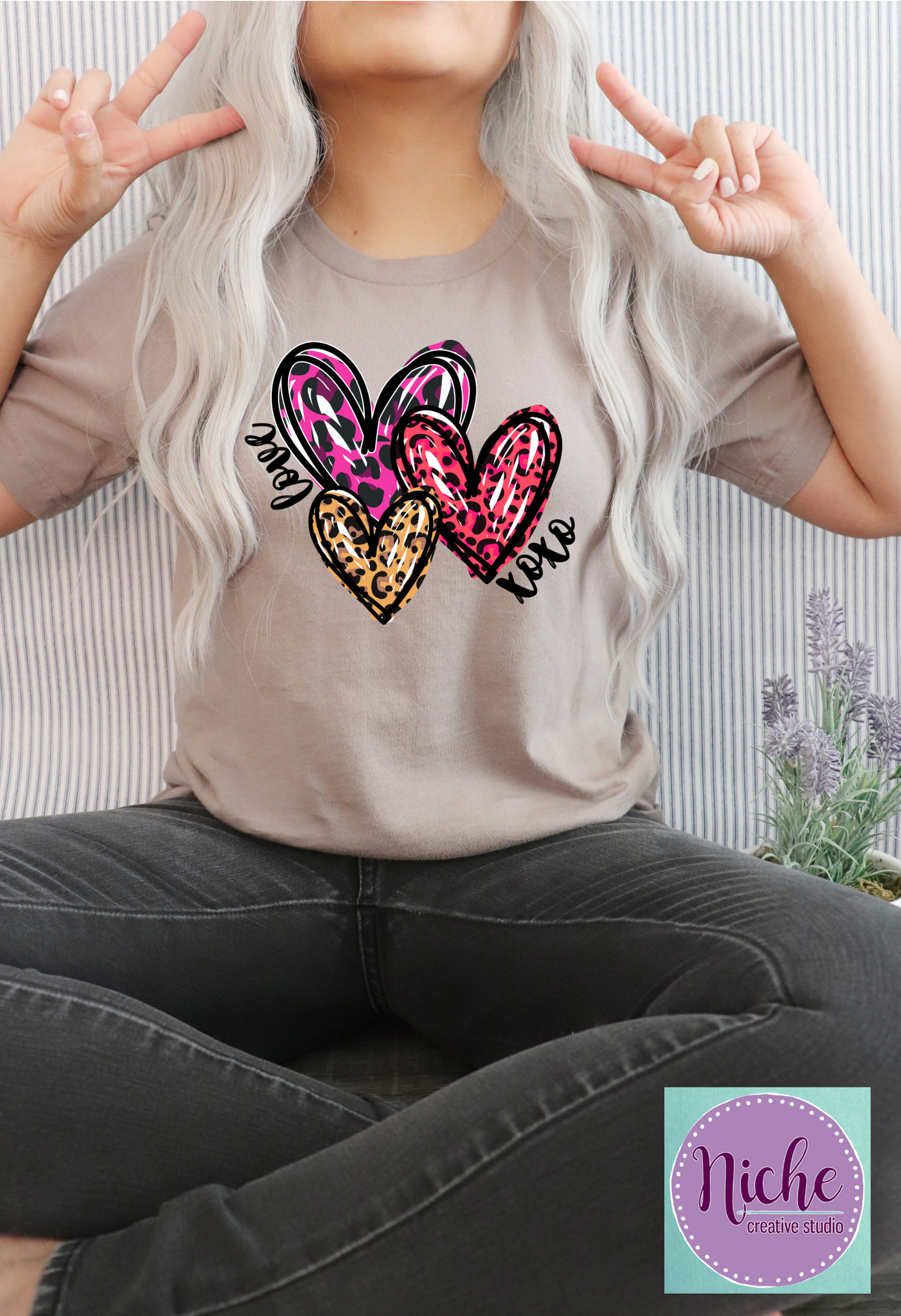 -VAL5676 Valentines Hearts XOXO Decal