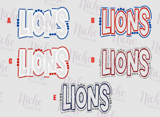 -VIN3030 Lions Doodle Letters Decal