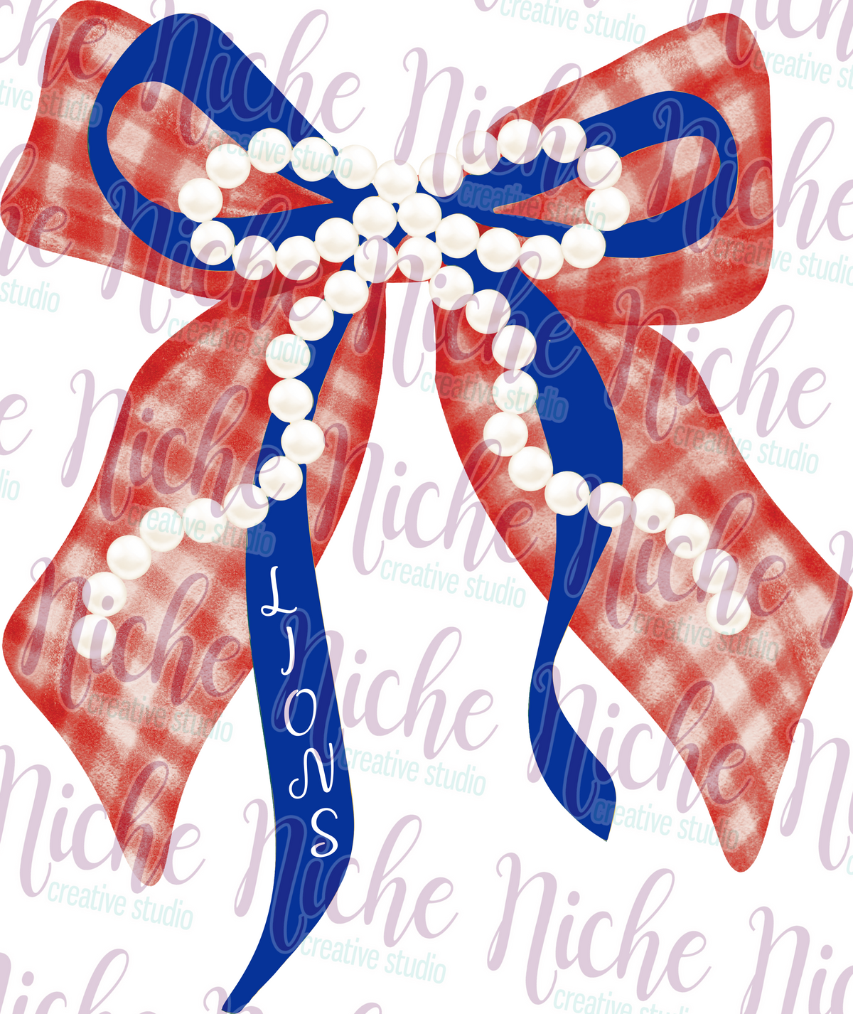 -VIN8000 Vinton Lions Pearl Bow Decal