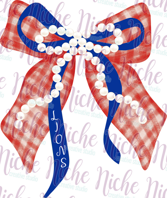-VIN8000 Vinton Lions Pearl Bow Decal