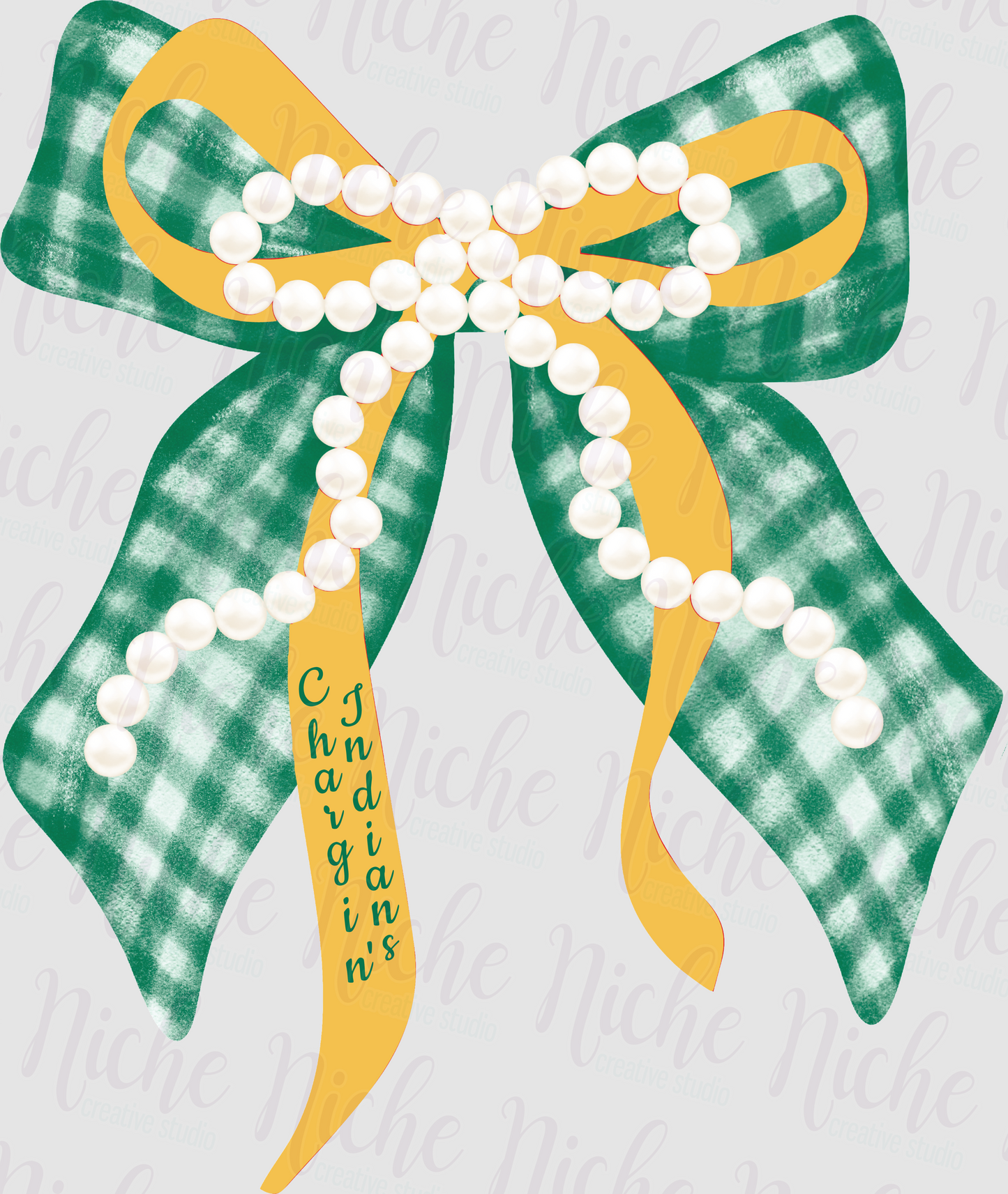 -WAS3408 Chargin Indians Pearl Bow Decal