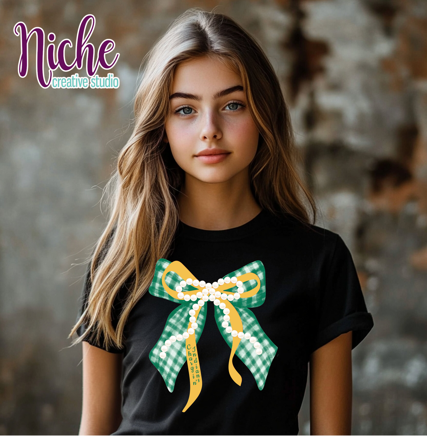 -WAS3408 Chargin Indians Pearl Bow Decal